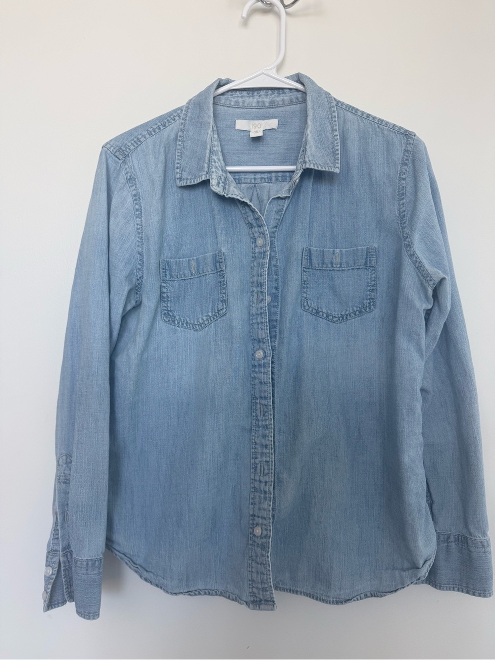 1901 Light Blue Denim Button-Down Shirt